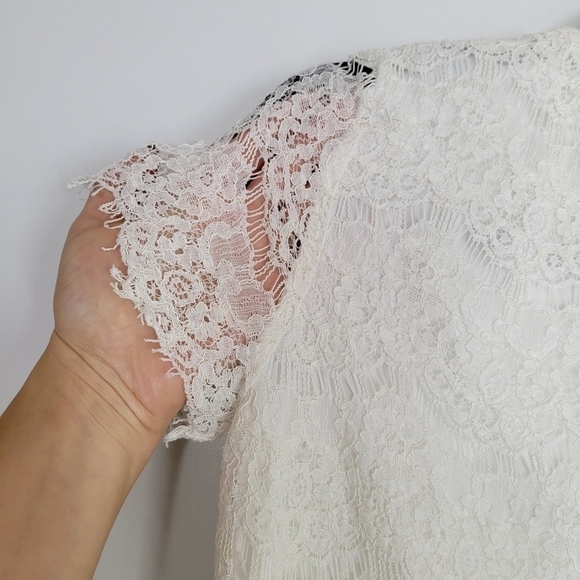 Lulu’s Take Me to Brunch Dress Lace Shift Scalloped Dress Medium - Picture 5 of 13